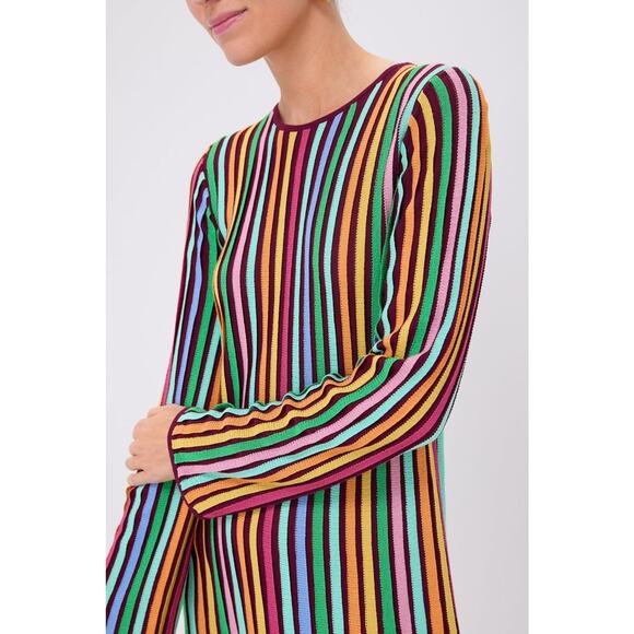 TUCKERNUCK Rainbow Stripe Knit Amal Dress Size S NWT Retail $248 Tuckernuck - Picture 6 of 7